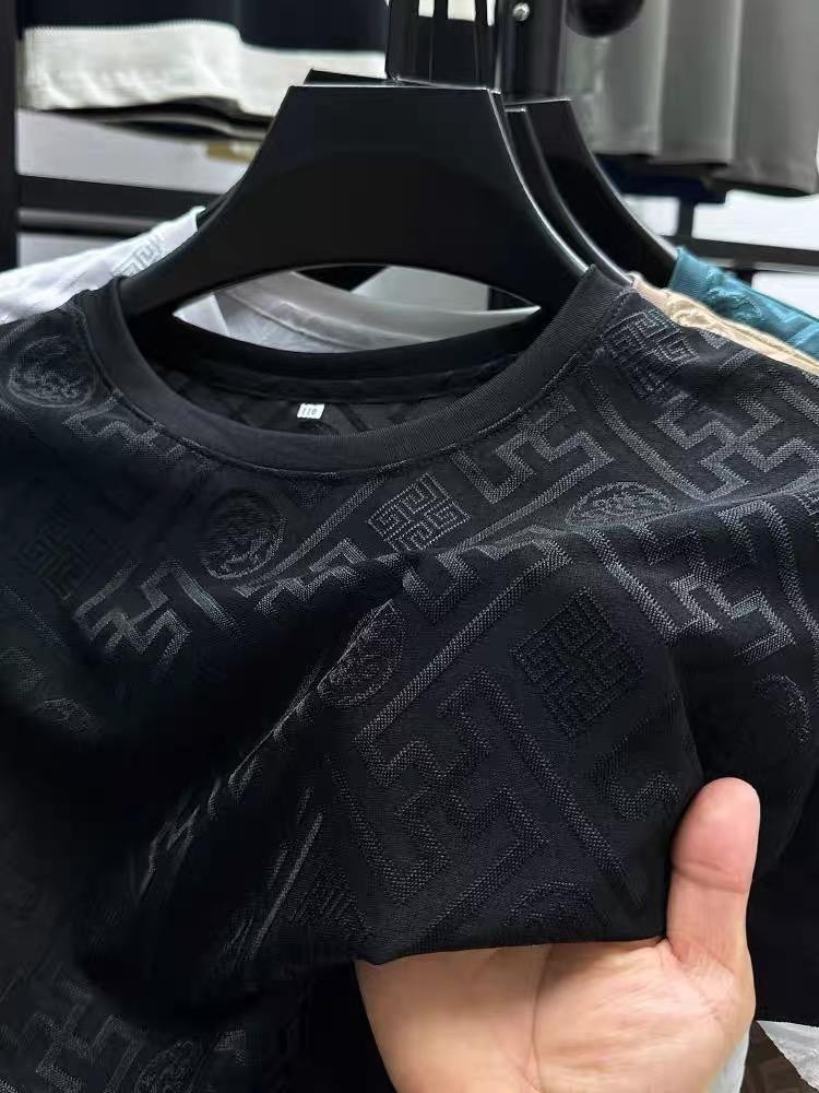 Men’s Breathable Ice Silk T-shirt Lightweight Summer Casual Designer Tee New