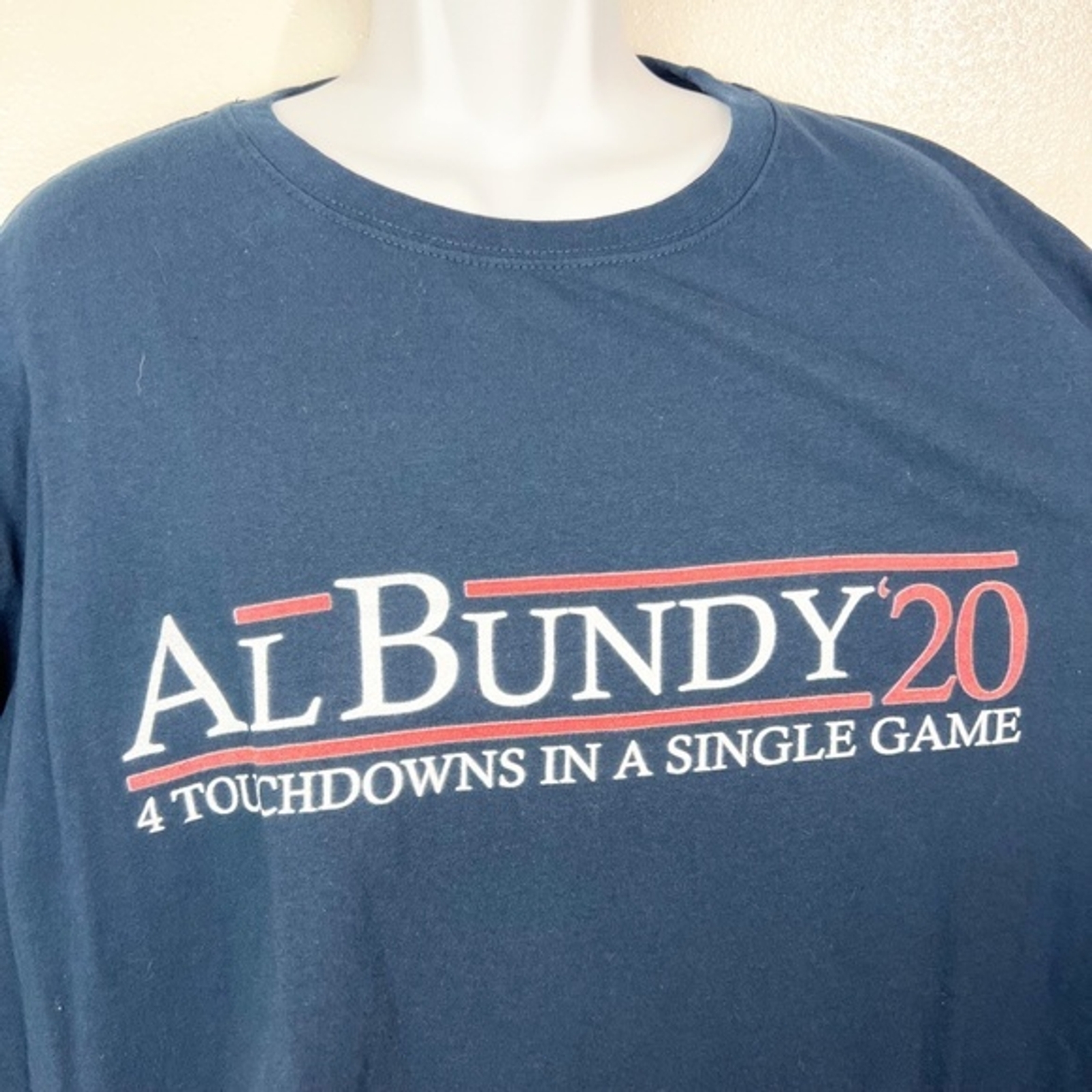 Bespoke Al Bundy Shirt Men 3XL Touchdown Married w/ Children Blue Tee Spellout