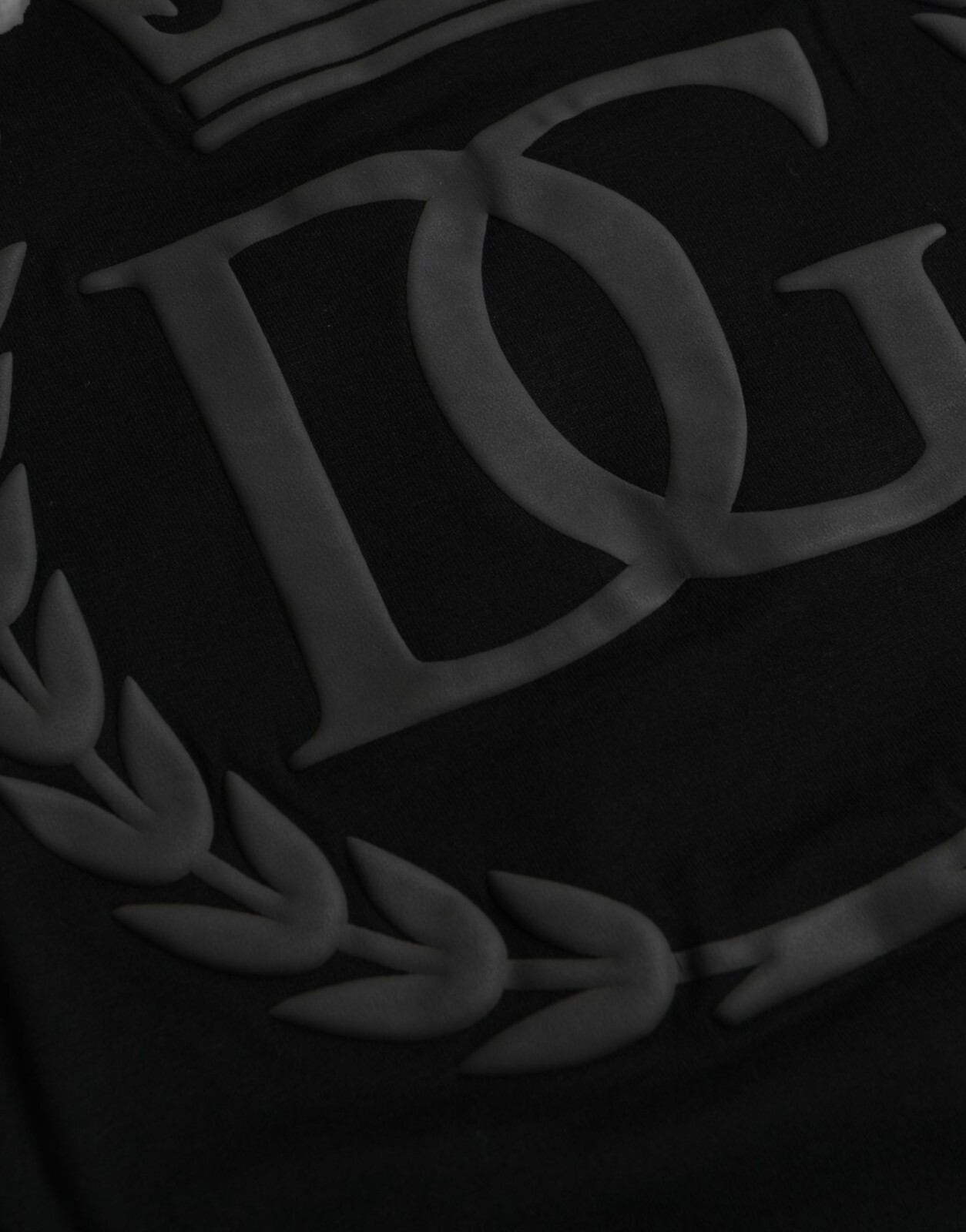 DOLCE & GABBANA T-shirt Black Logo Embossed Cotton Crew Neck IT46/US36/S 750usd