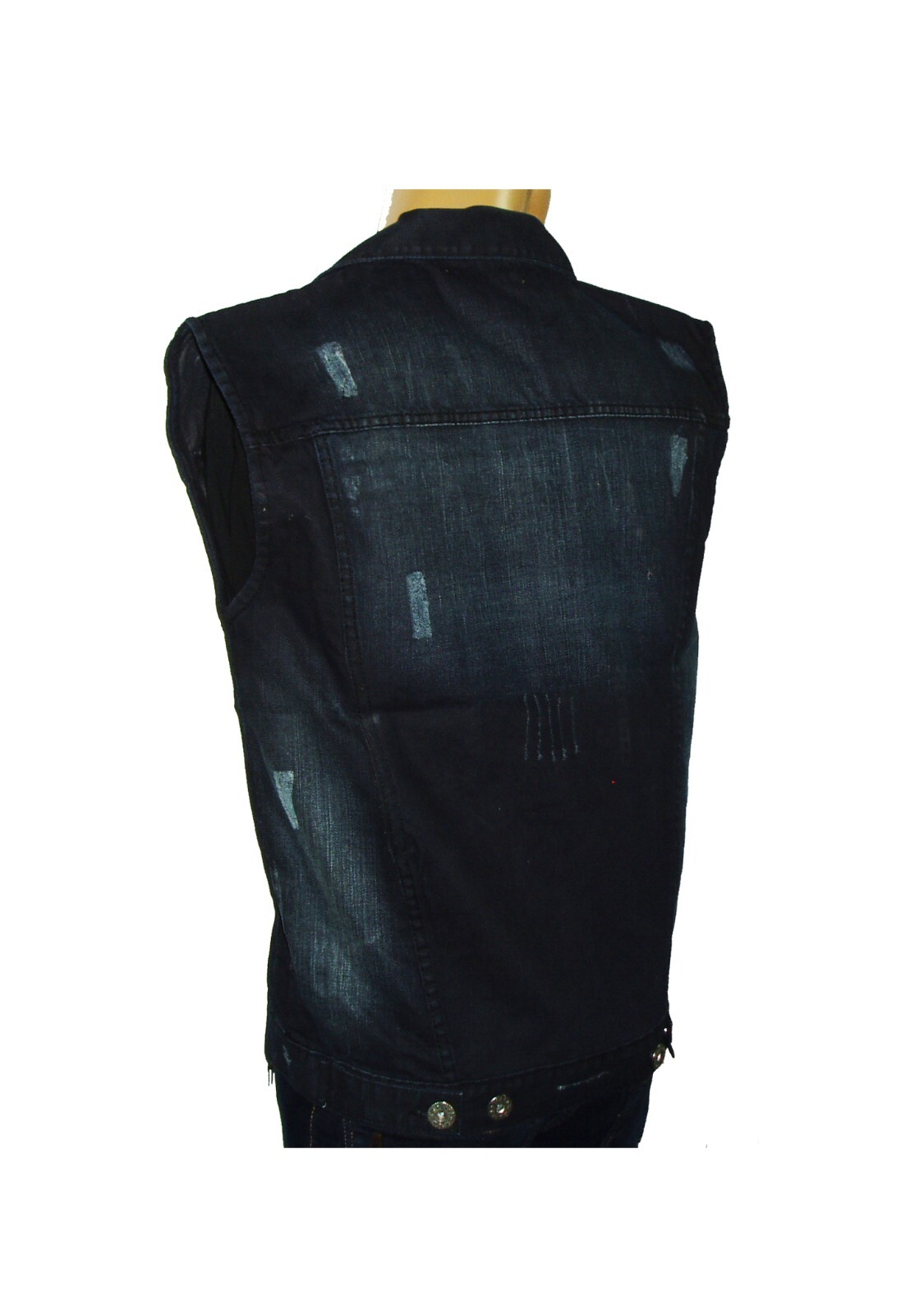 MENS BIKER DENIM VEST (DIRECT MANUFACTURER TO YOU) + FREE SHIPPING