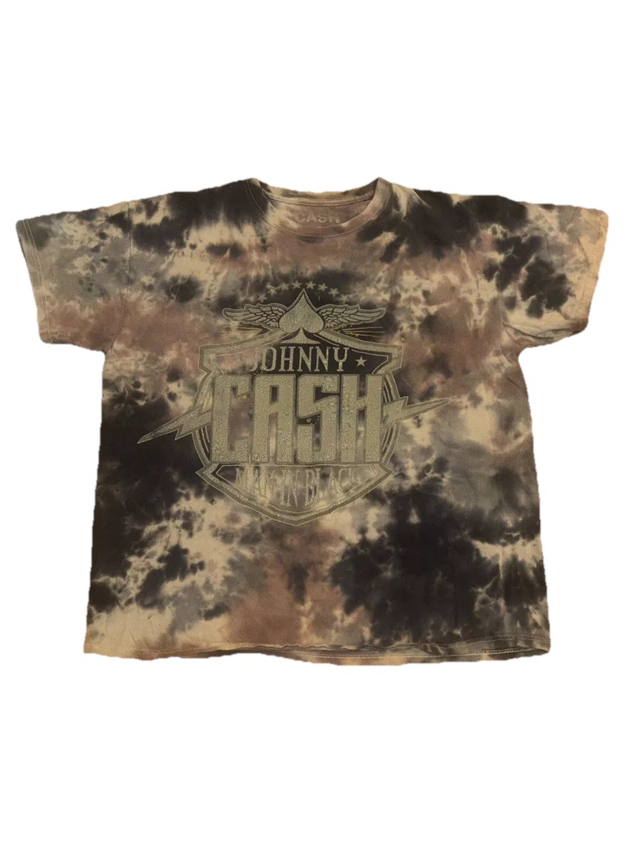 Johnny Cash T Shirt Mens Large Gray Brown Tie Dye Country Music Merch