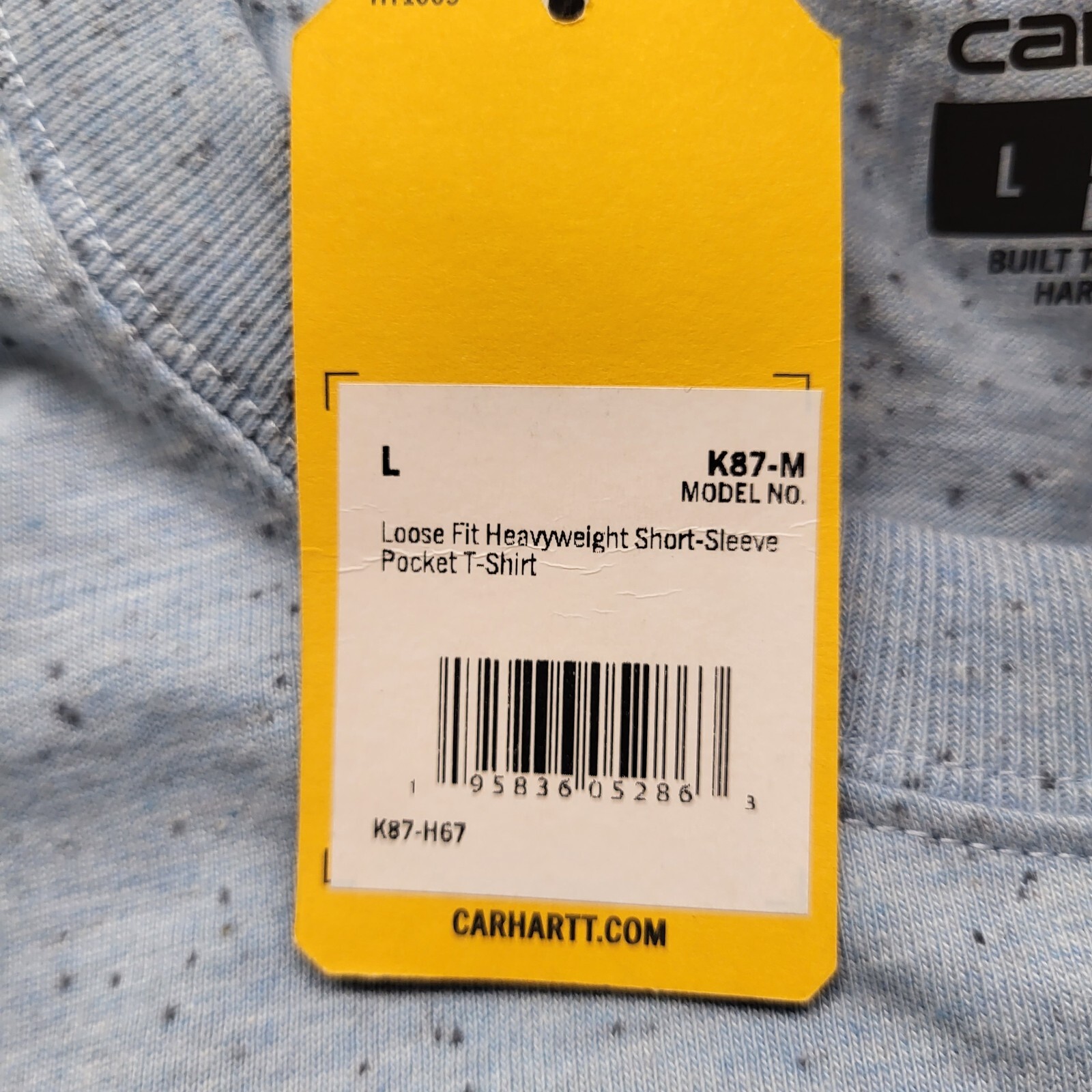 New Carhartt Pocket T shirt Mens Large Loose Fit Blue Short Sleeve Cotton Blend