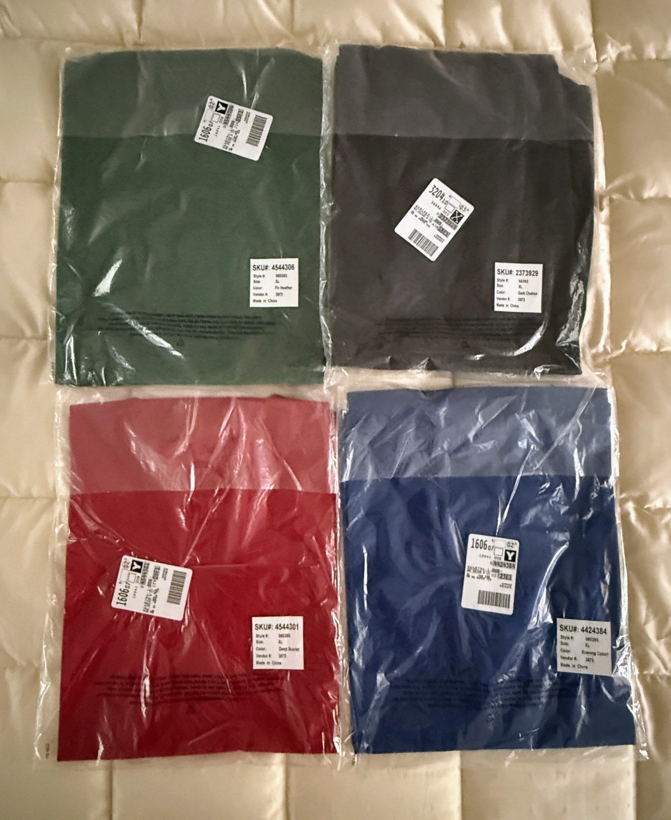Lands&rsquo; End Men&rsquo;s Super-T Size XL 46-48 Short Sleeve T-Shirts – New Lot Of Four