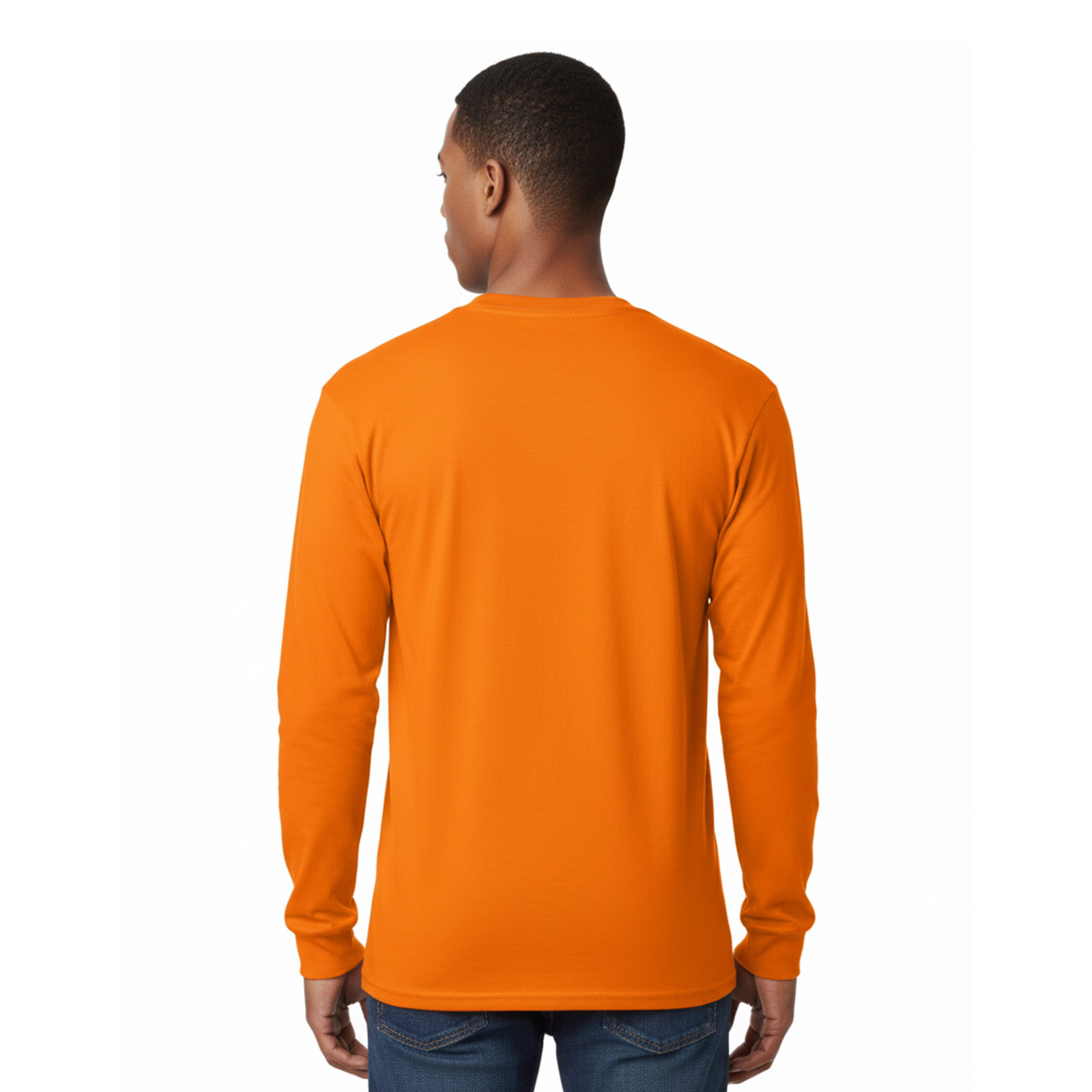 Gildan Mens Heavy Cotton Long Sleeve T-Shirt 5400 Safety Orange Hi-Vis S-3XL