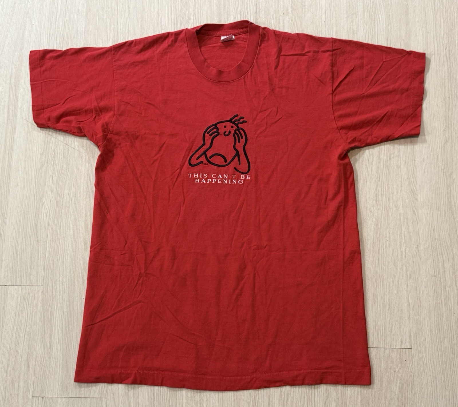 Vintage 90s ‘This Can’t Be Happening’ Shirt XL Embroidered Logo Trump Epstein