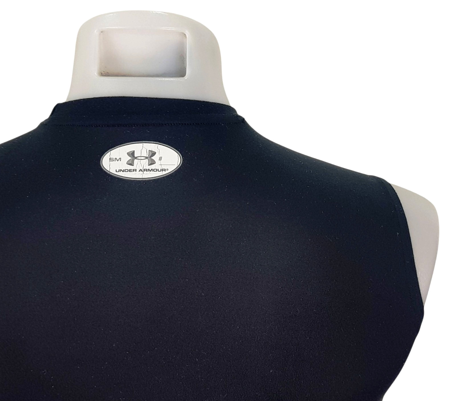 UNDER ARMOUR HEATGEAR Mens Black SLEEVELESS SPORTS TOP VEST Stretch – S -RRP £35