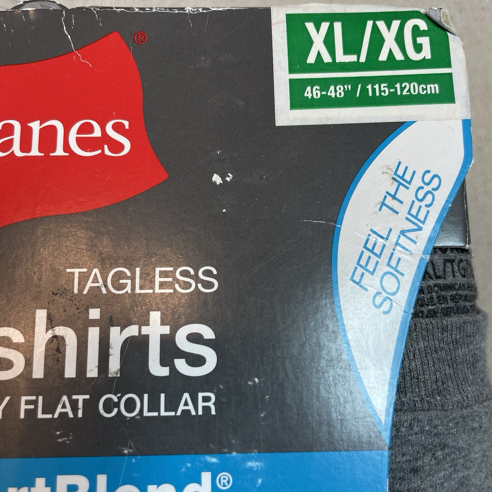 XL Hanes T-Shirts 3 Pack Comfort Blend Tagless Lay Flat Collar White Gray Black