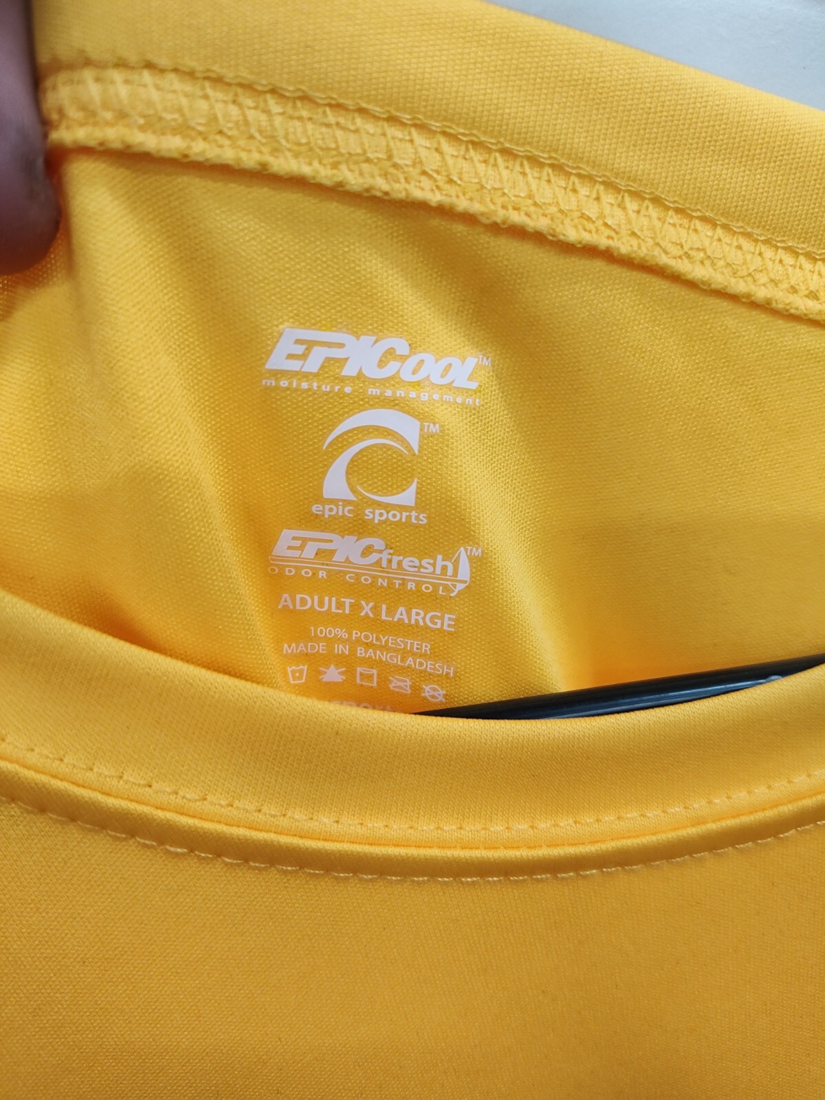Men&rsquo;s Epic Sports Epic Cool Long Sleeve 100% Polyester Athletic Gold T-Shirt XL