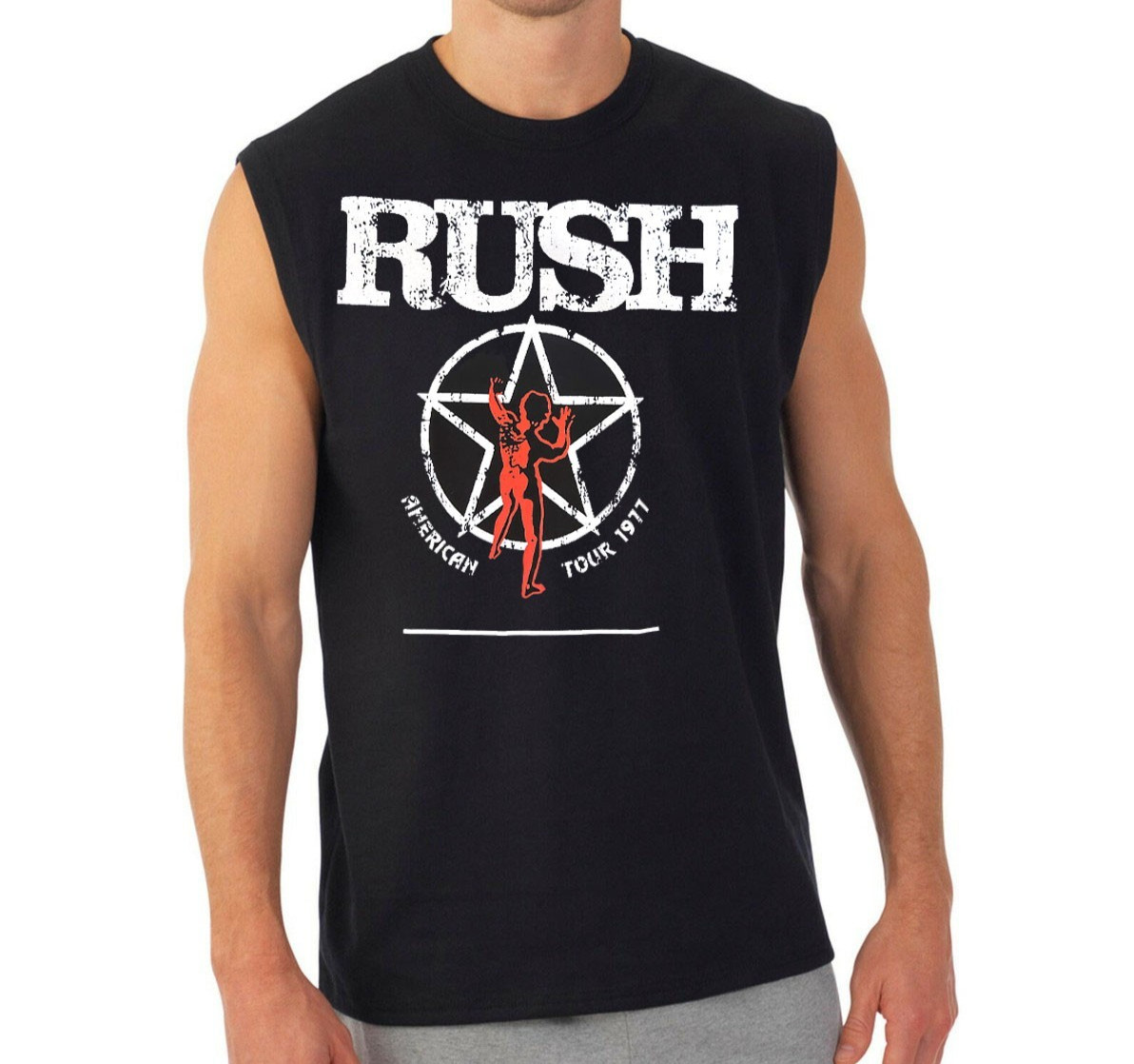 RUSH ROCK Band Men&rsquo;s Black Muscle Shirt