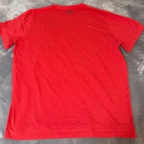 Under Armour HeatGear Hustle Over All Red Graphic T-Shirt Mens 2XL Loose Fit