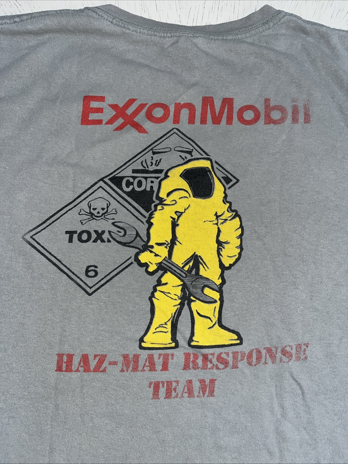 Exxon Mobil Refinery Haz-Mat Response Team T Shirt Men XL Short Sleeve Fire Dept