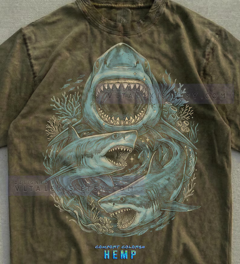 Great White Shark Ocean Predator Marine Aquatic Animal Comfort Tee