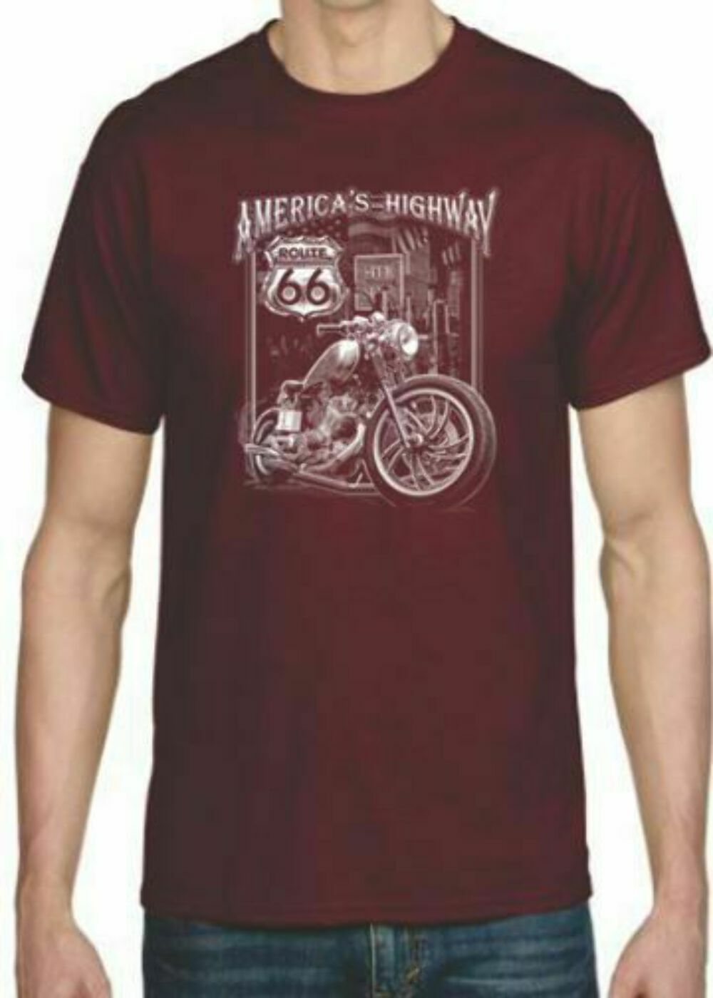 Adult DryBlend® T-Shirt – ( AMERICAS HWY ROUTE 66 – BIKER / CHOPPER)