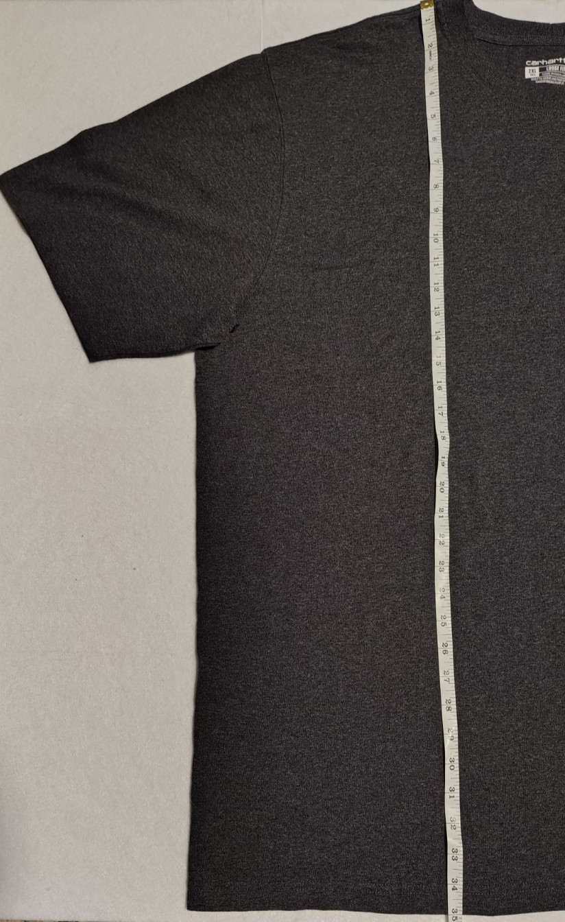Carhartt Men&rsquo;s Crew Neck T-shirt Dark Gray 2x TALL W/ Pocket Loose Fit Relaxed