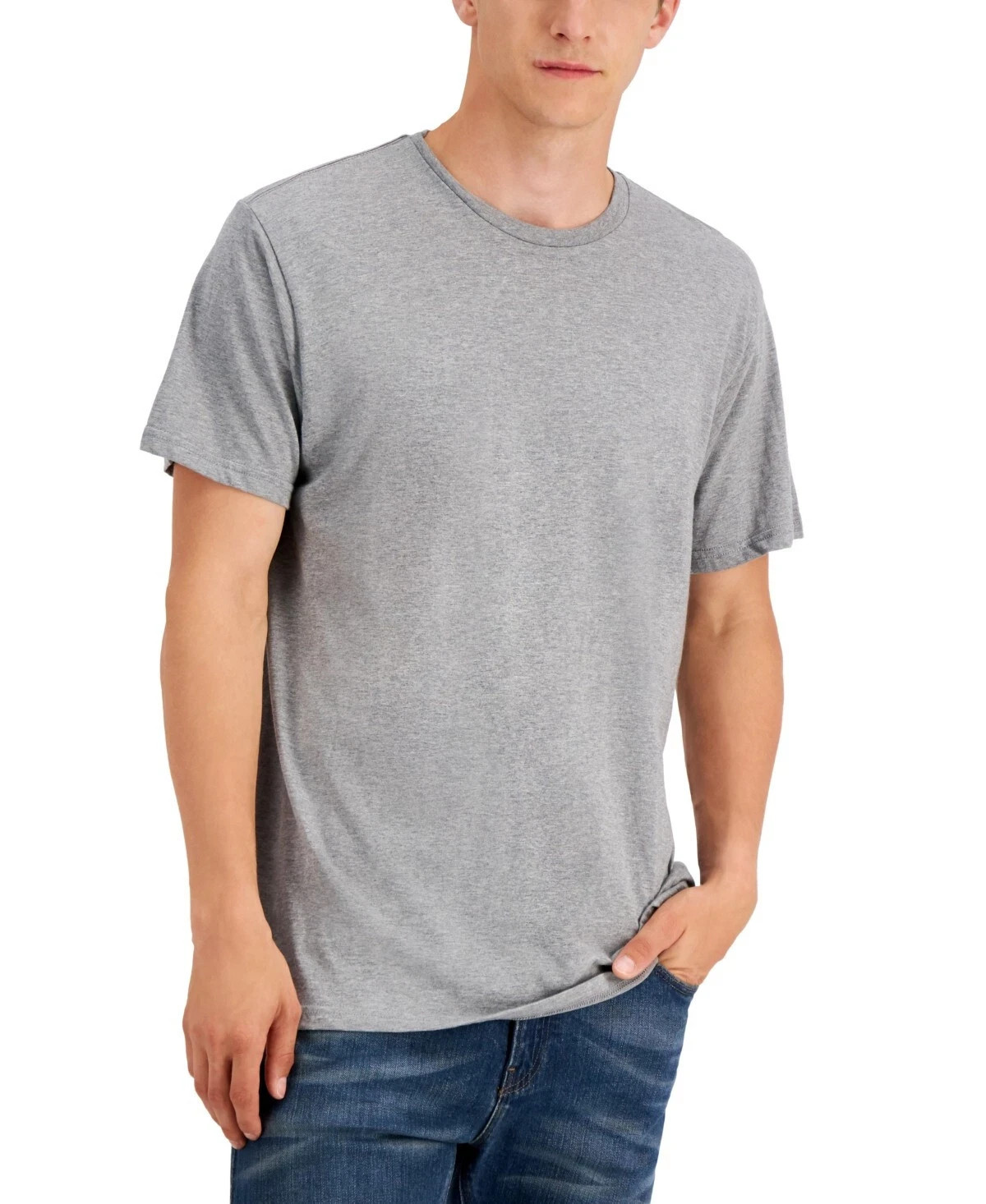 Alfani Men&rsquo;s Short Sleeve Crew Neck T-Shirt, Grey Heather, S