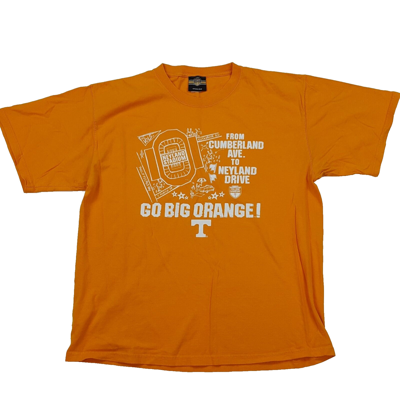 Y2K Go Big Orange Tennessee Vols Men&rsquo;s Size 2XL Football College Sports T Shirt