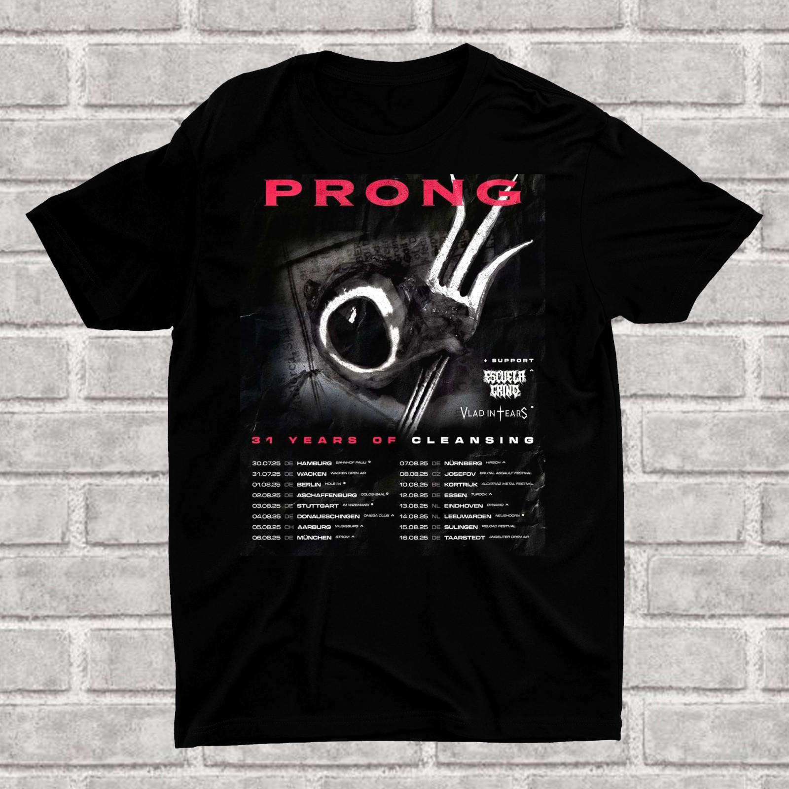 PRONG Band 2025 Tour Black T Shirt All Size S-5Xl Gift Fan