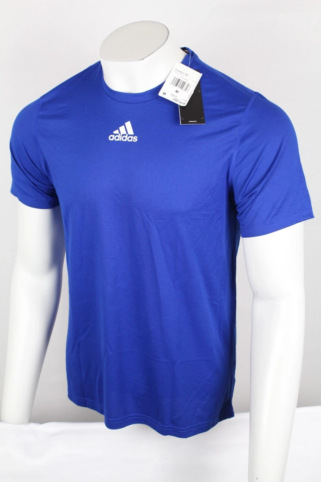 Adidas Men&rsquo;s Creator Short Sleeve T Shirt Crew M Medium Royal Blue White EK0088