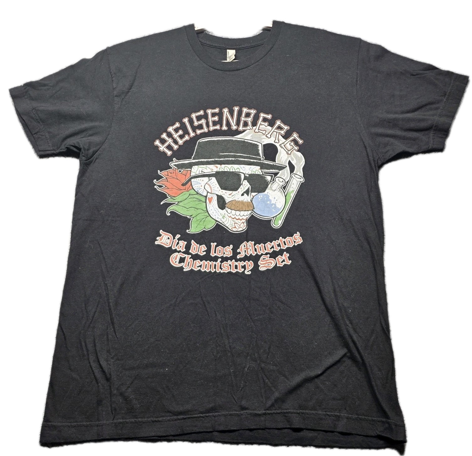 Heisenberg Dia de los Muertos Chemistry Set T-Shirt Men’s XL Black Breaking Bad