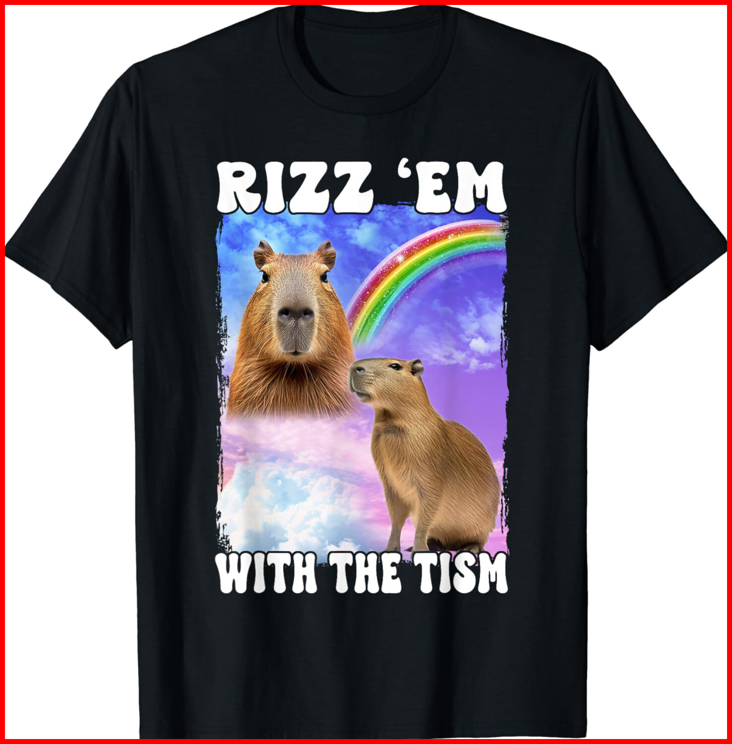 Rizz &lsquo;Em With The &lsquo;Tism Internet Meme Black Cotton T-Shirt S-5XL
