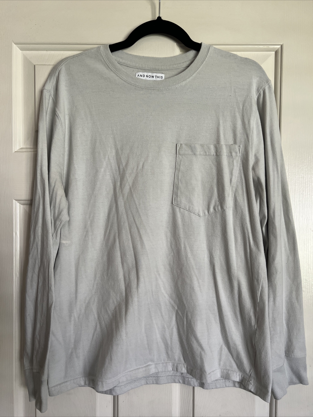 And Now This Long Sleeve Crew Neck Men&rsquo;s Casual T-Shirt Medium Cotton &Polyester