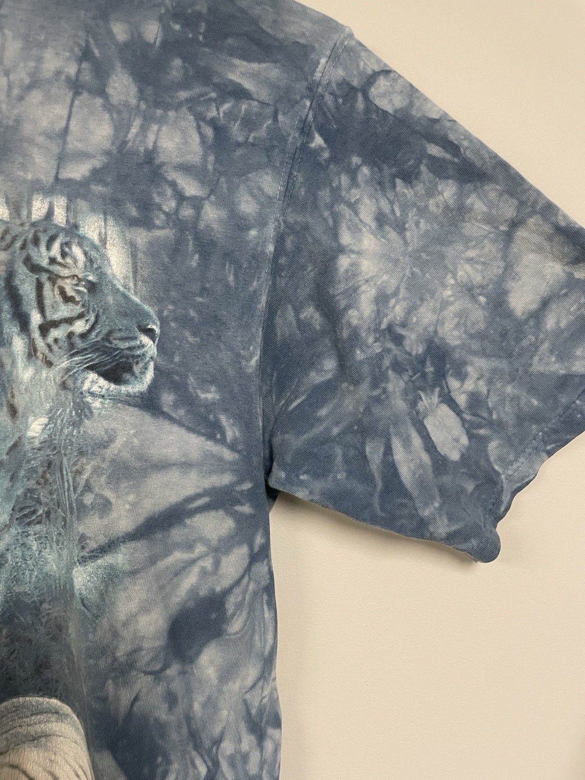 VTG Alternative Apparel Blue Tie Dye White Snow Tiger Y2K Large Mountain 23×30