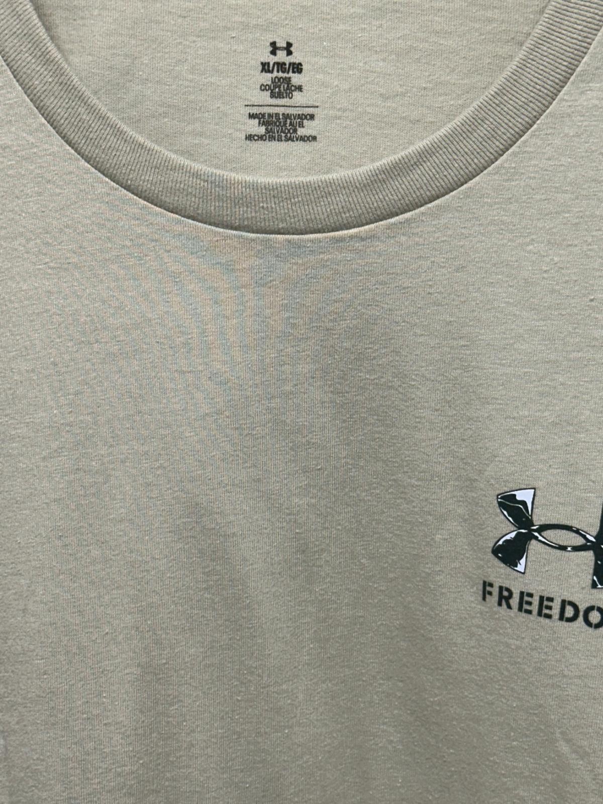 Under Armour Freedom Snake Knife Tee Shirt Mens XL Desert Sand Tactical Graphic