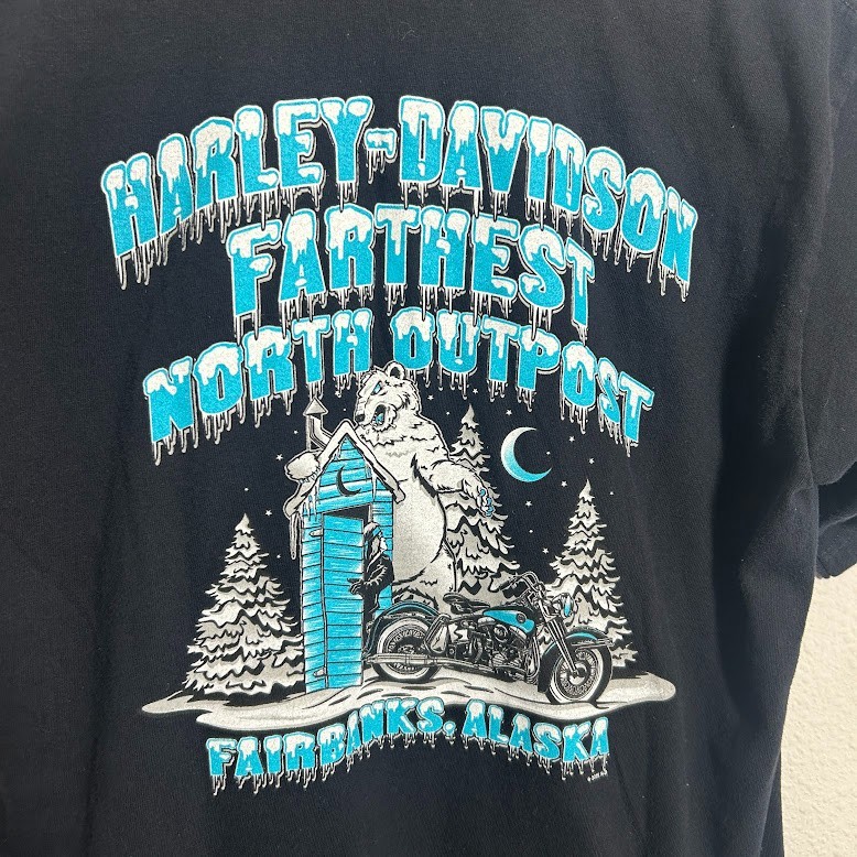 VTG Harley Davidson Wolf Fairbanks Alaska T Shirt Motorcycles M HD 2005 Wolves