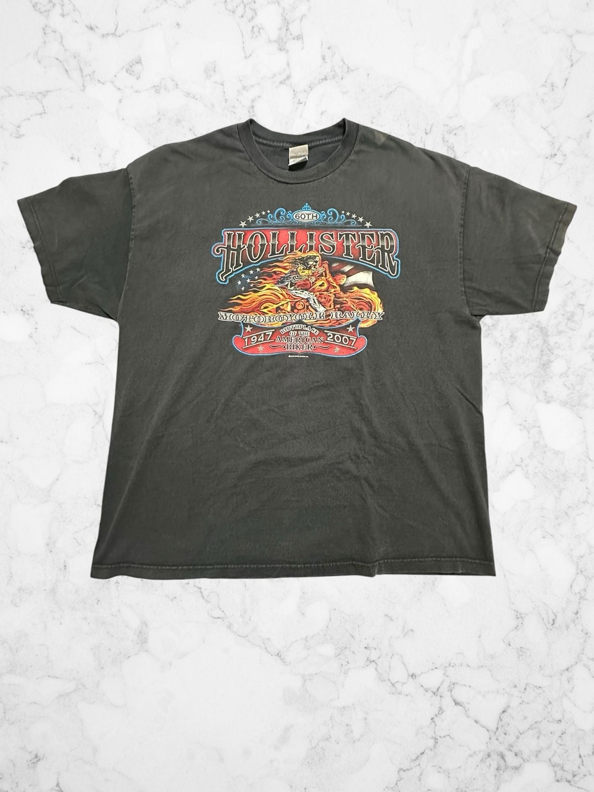 Vintage 2006 Hollister Motorcycle Rally 60th Anniversary Biker T-Shirt