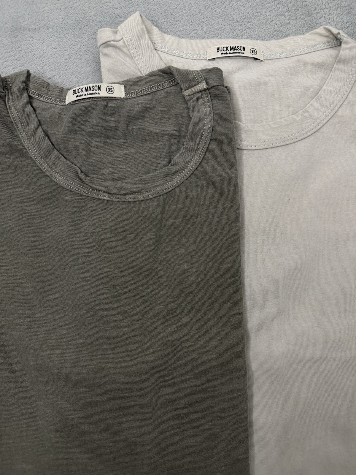 Buck Mason T-Shirt Lot Of 2 Mens XS Gray/Green Cotton Crewneck Short Sleeve USA