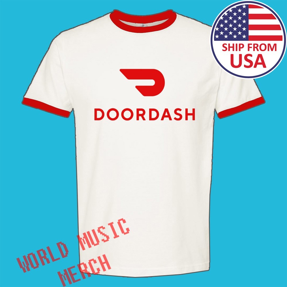 Doordash Food Delivery Men&rsquo;s Ringer Red Size S to 3XL