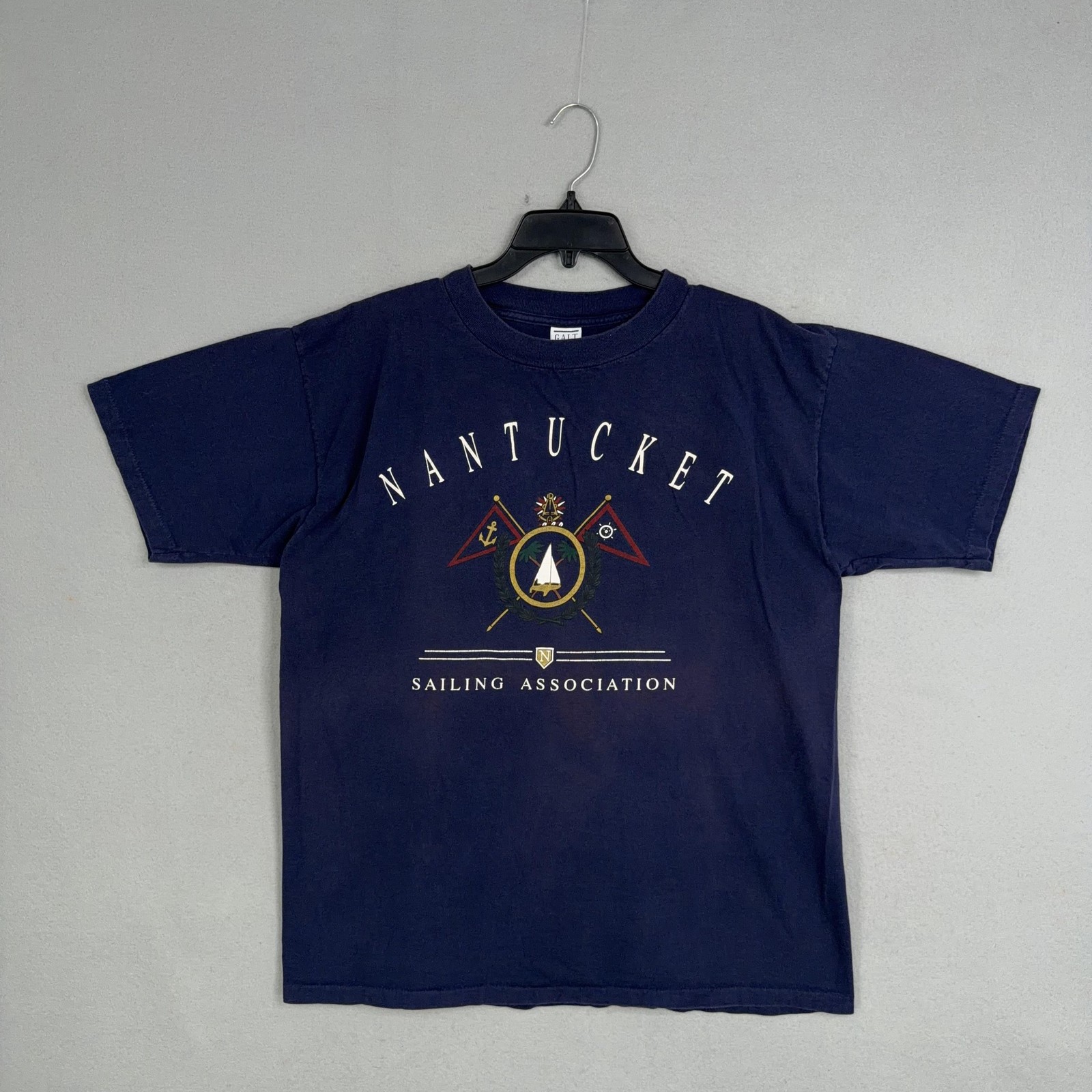 Nantucket Shirt Mens Large Blue Sailing Association Single Stitch Galt Sand USA