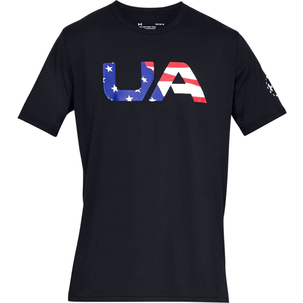 Under Armour 1333352 Men&rsquo;s UA Freedom Big Flag USA T-Shirt, Black, Small