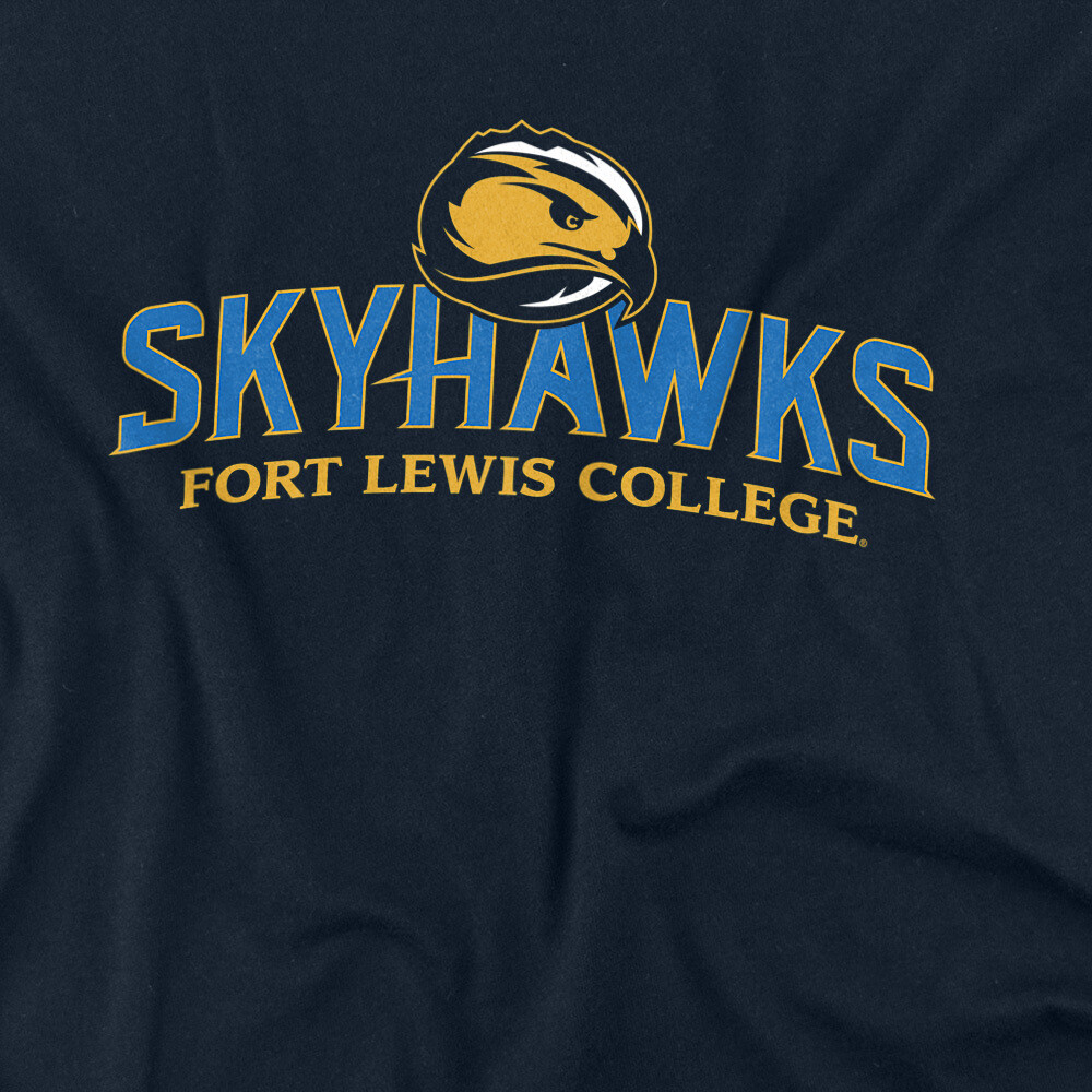 Fort Lewis College Adult T-Shirt State Shape, Navy, S-5XL