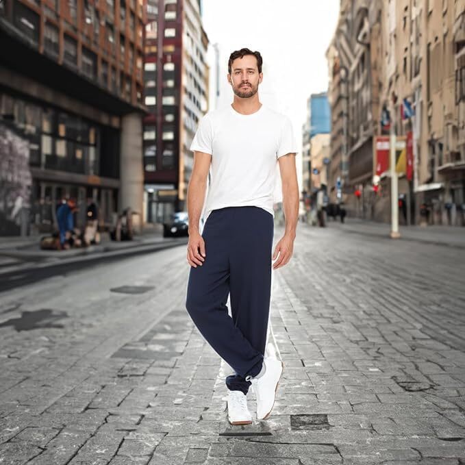 BILLIONHATS Bulk 24 Pack 12 Mens Jogger Pants & 12 Assorted Long Sleeve T-Shirts