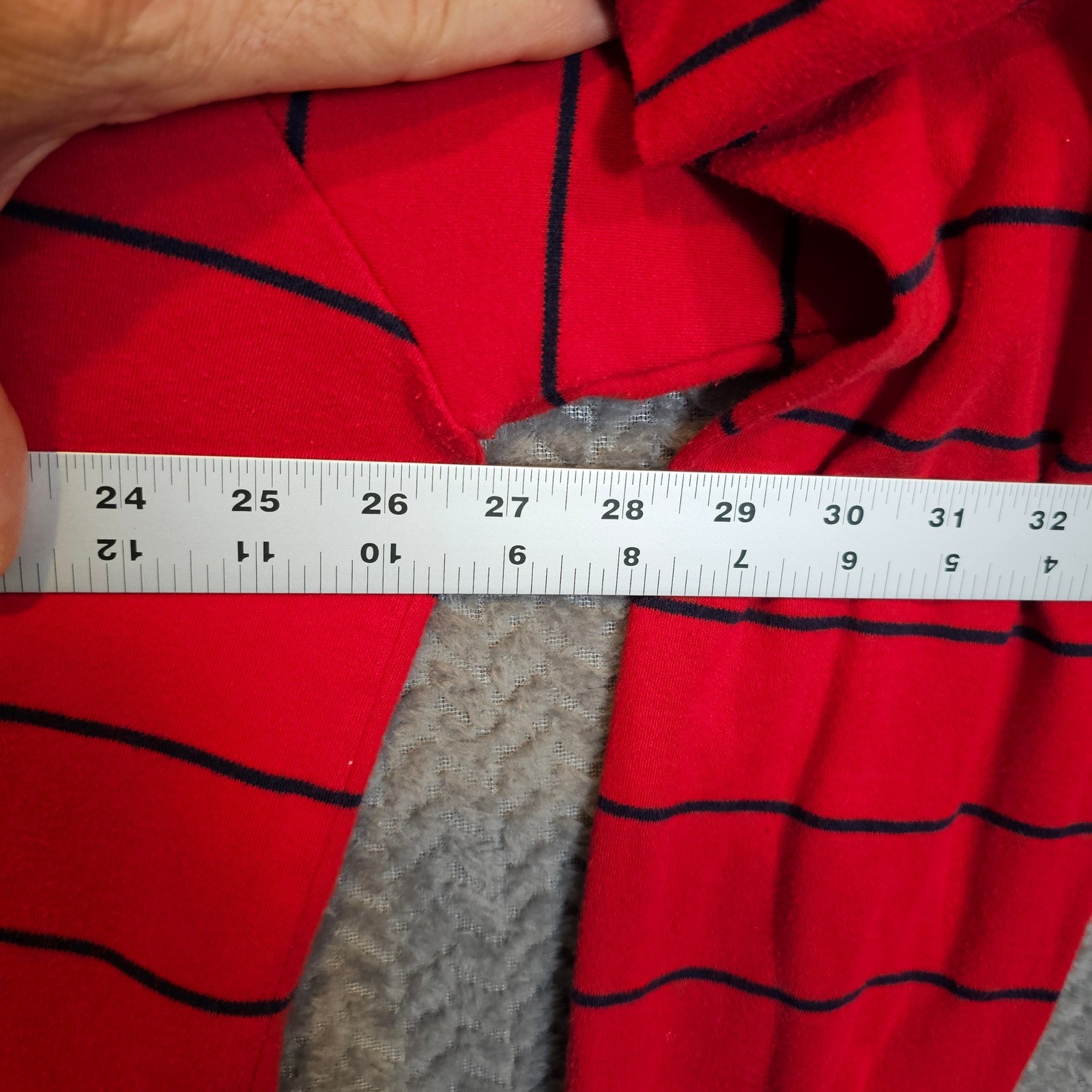 Polo Ralph Lauren Mens XL Red Navy Striped Cotton Turtleneck Long Sleeve Shirt
