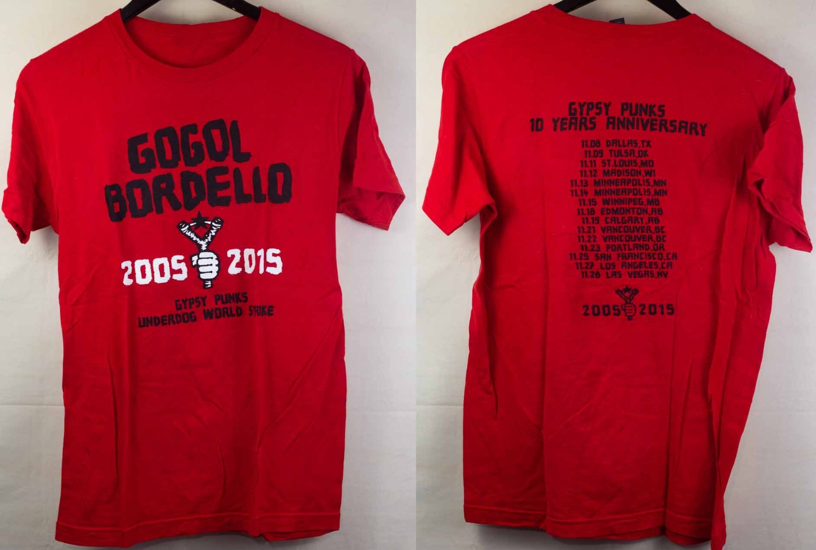 2 Sides 10 Years Anniversary Gogol Bordello Shirt Red Unisex S-5XL ND1754