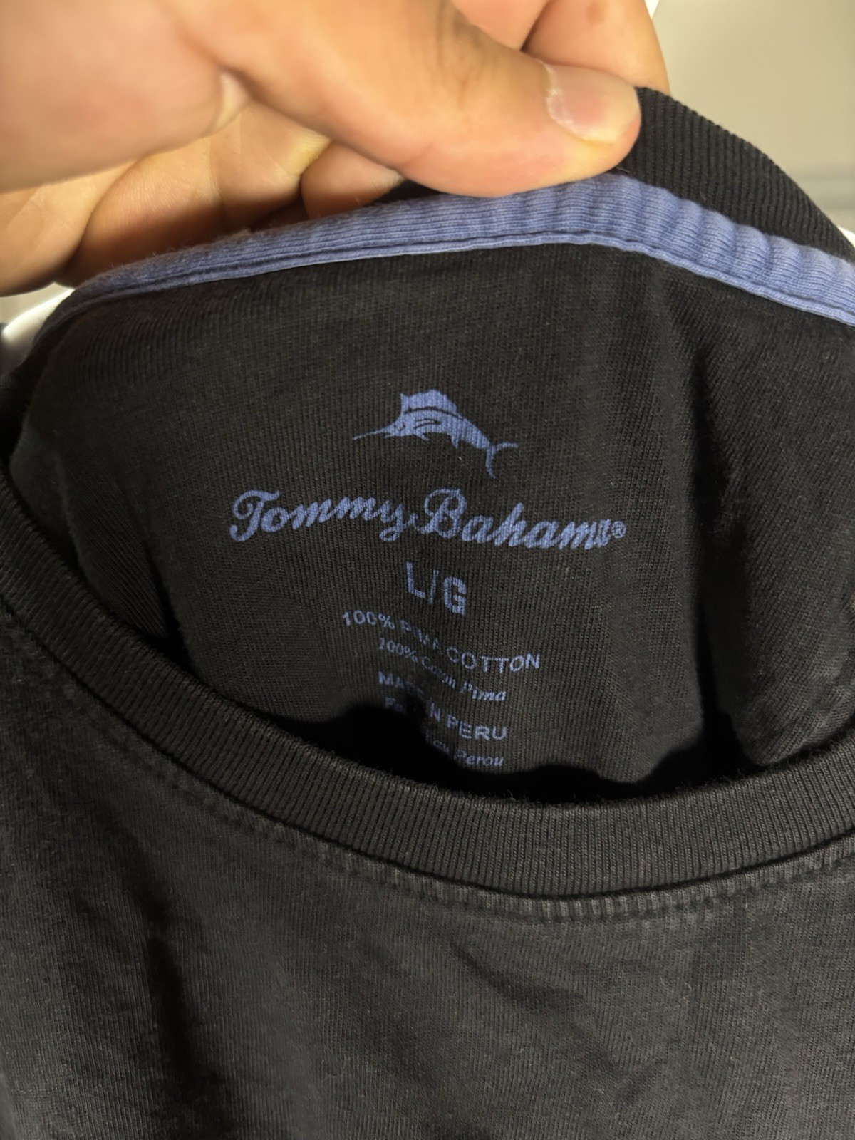 Tommy Bahama Logo Pocket Men&rsquo;s Black Short Sleeve Crew Neck T-Shirt Size L