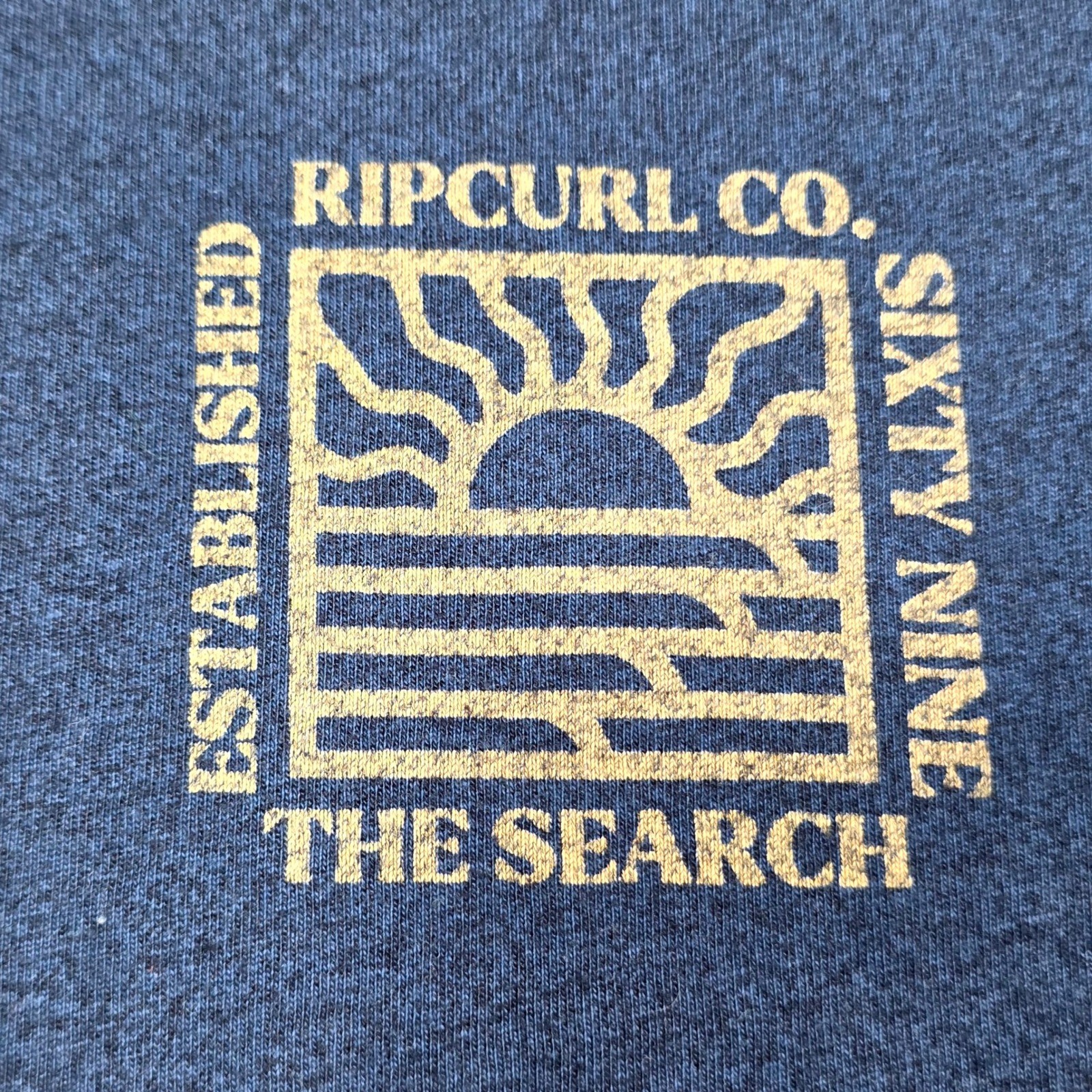 Rip Curl T-Shirt Mens Large Navy Blue Relaxed Fit Graphic The Search Surf Tee