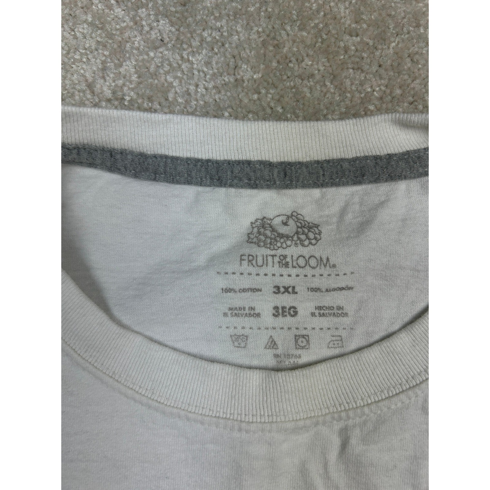 Fruit of the Loom Solid Muscle T 3XL White Cotton Basic Athletic Gym Minimalist