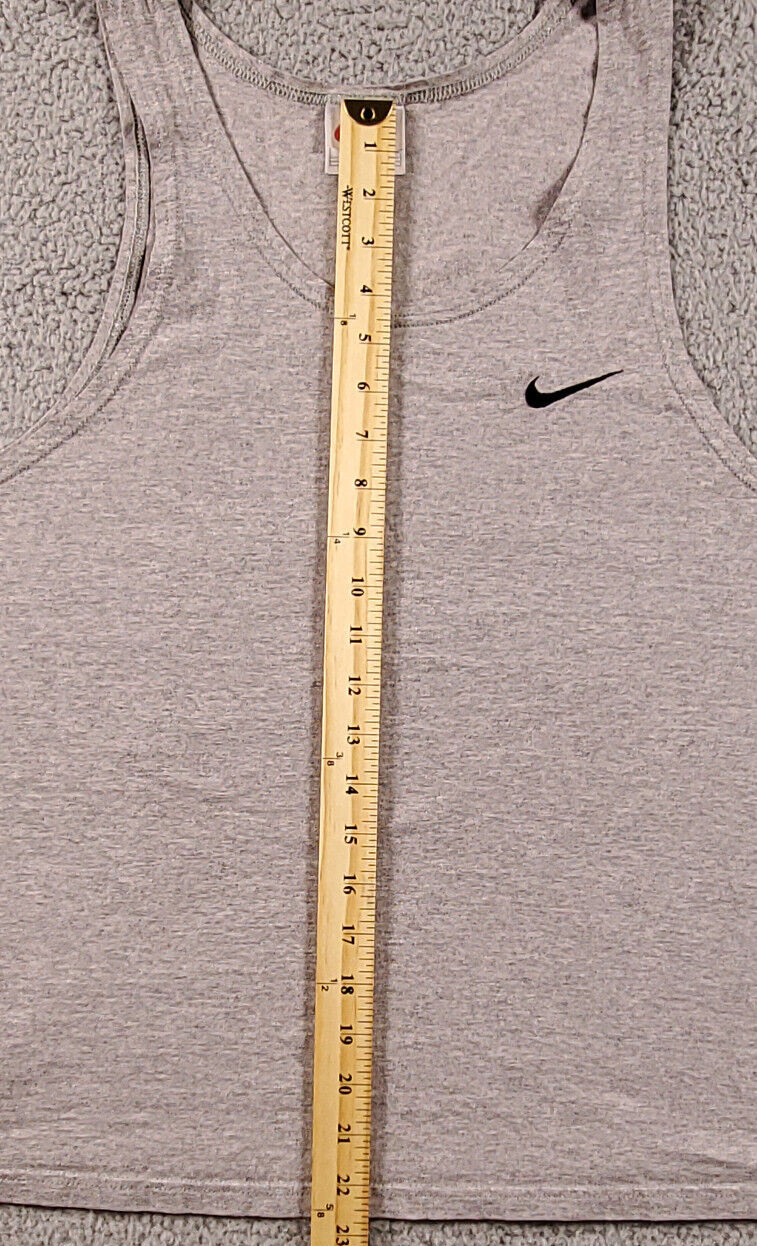 Vintage Nike Muscle Shirt USA Gray Grey Sleveless Tee Black Swoosh Logo Size L