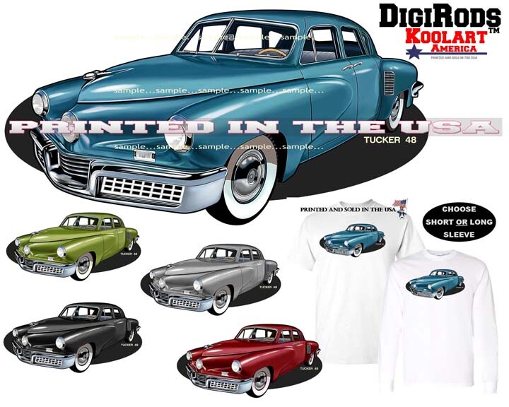 Tucker 48 Rare 1948 Vintage Classic Model Graphic Car Art T Shirt S-5X