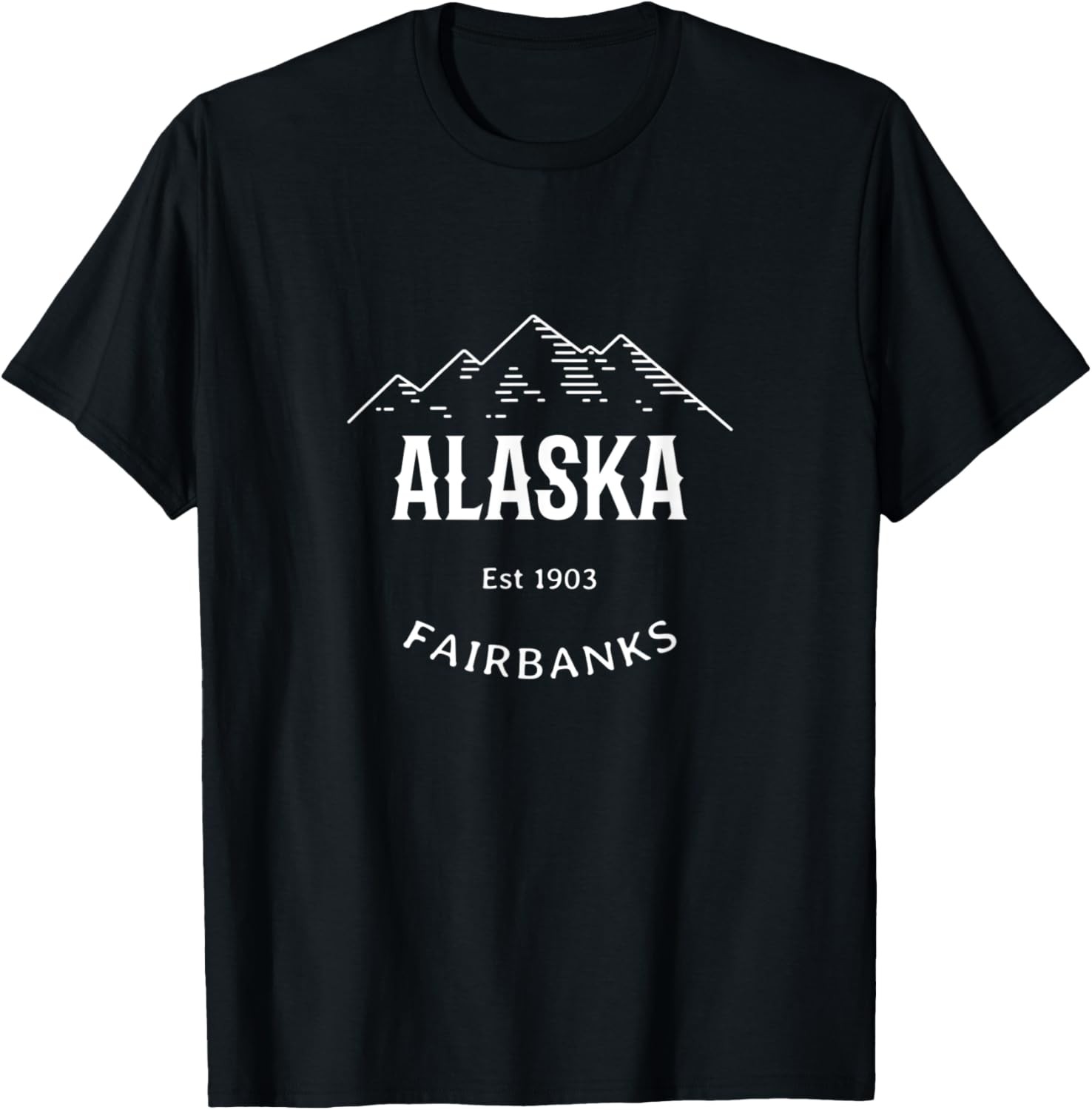 Unique Fairbanks Alaska Range Mountains Novelty Art T-Shirt