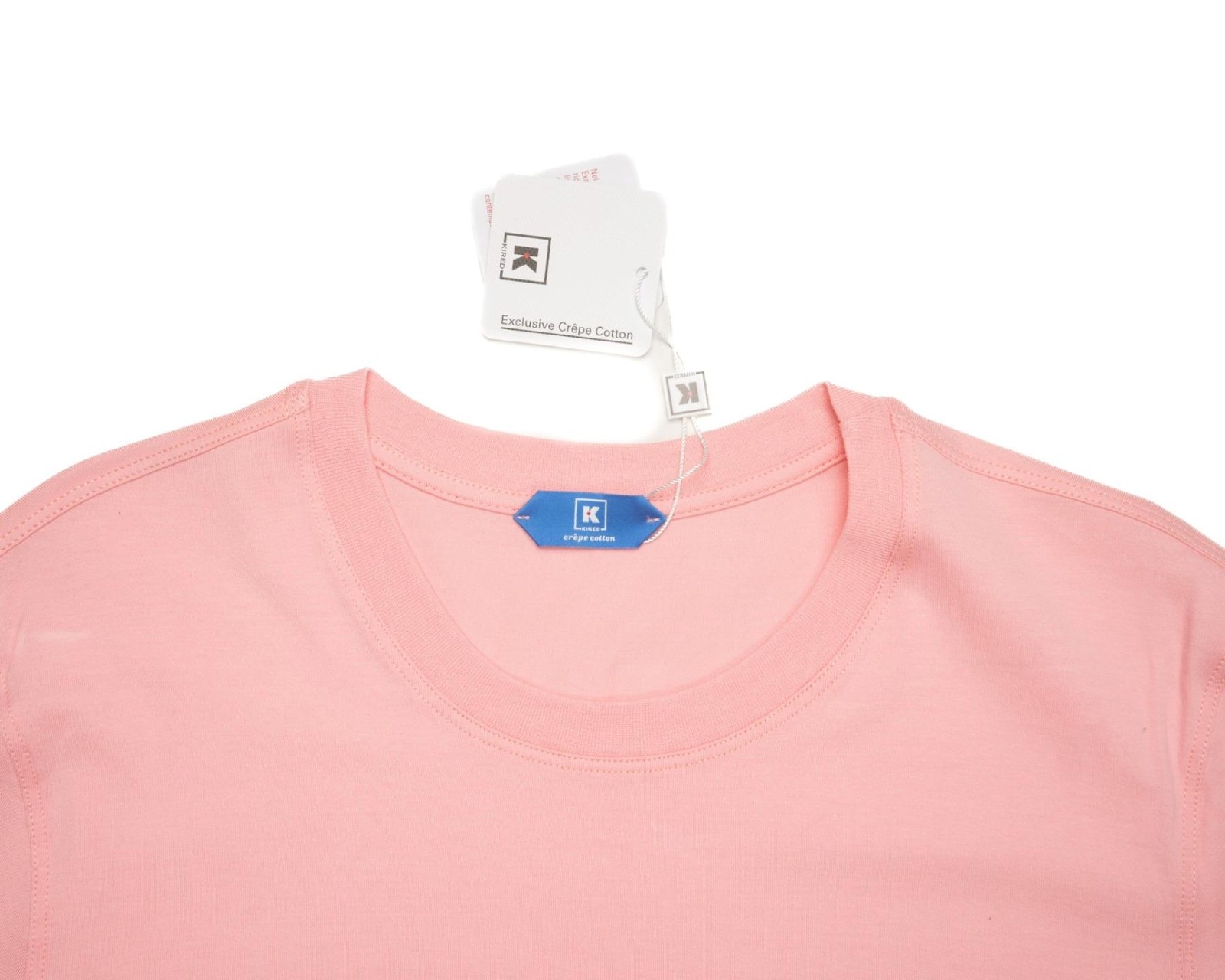 Kired by Kiton NWT $295 Pink Crepe Cotton Short Sleeve Slim T-Shirt 3XL (60 IT)