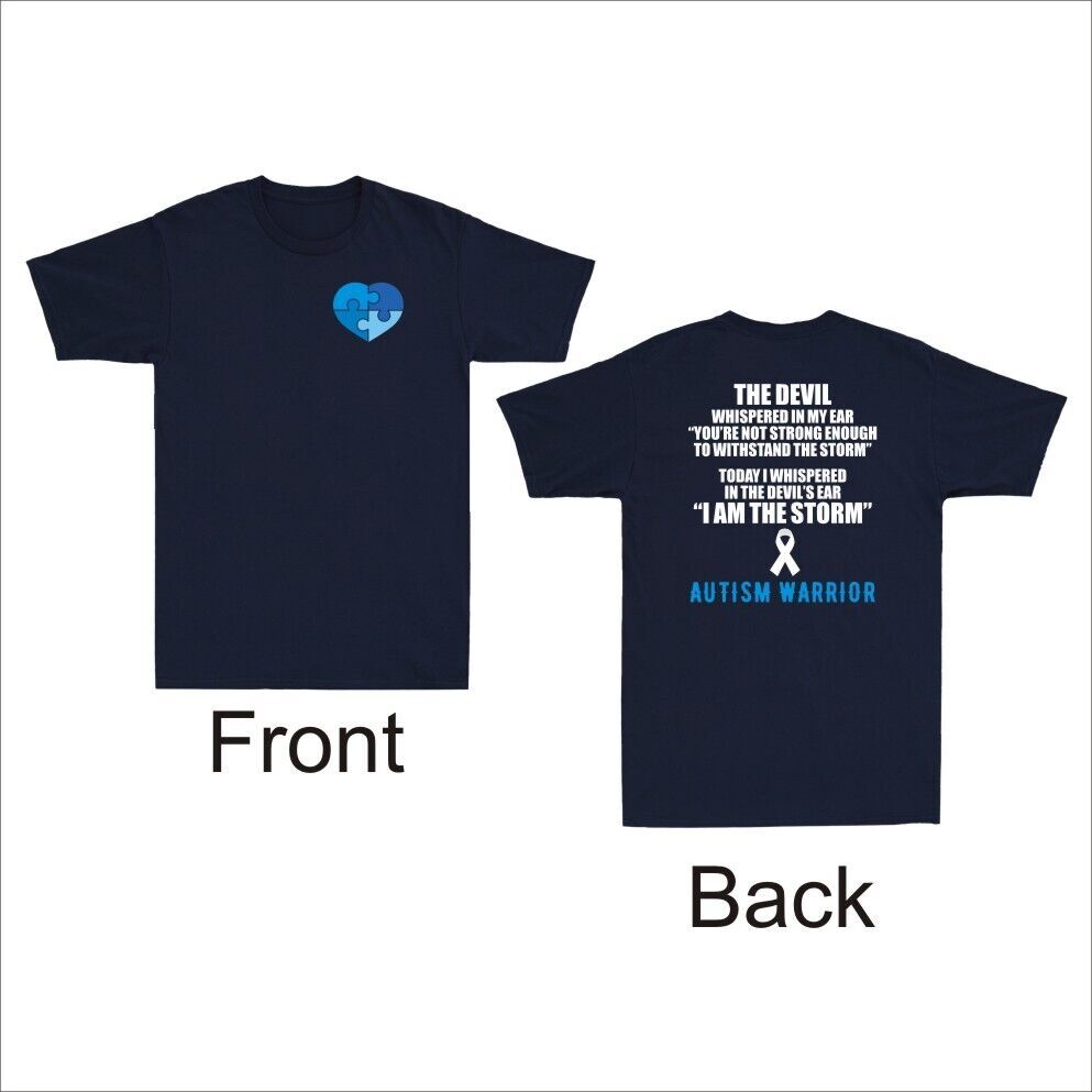 I Am The Storm Autism Warrior Autism Awareness Gift Front and Back Men&rsquo;s T-Shirt