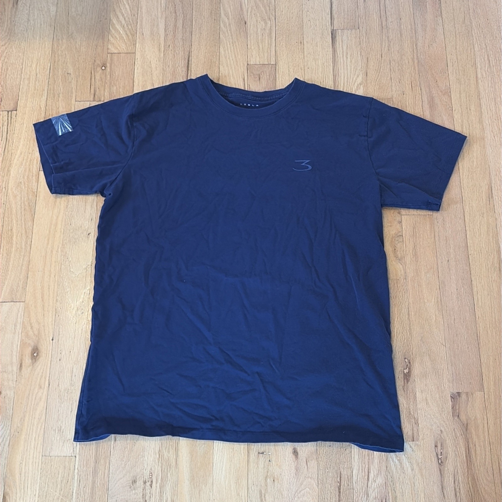 Tesla Model 3 Production Team Promo Tee Dark Blue Mens Large Great Condition