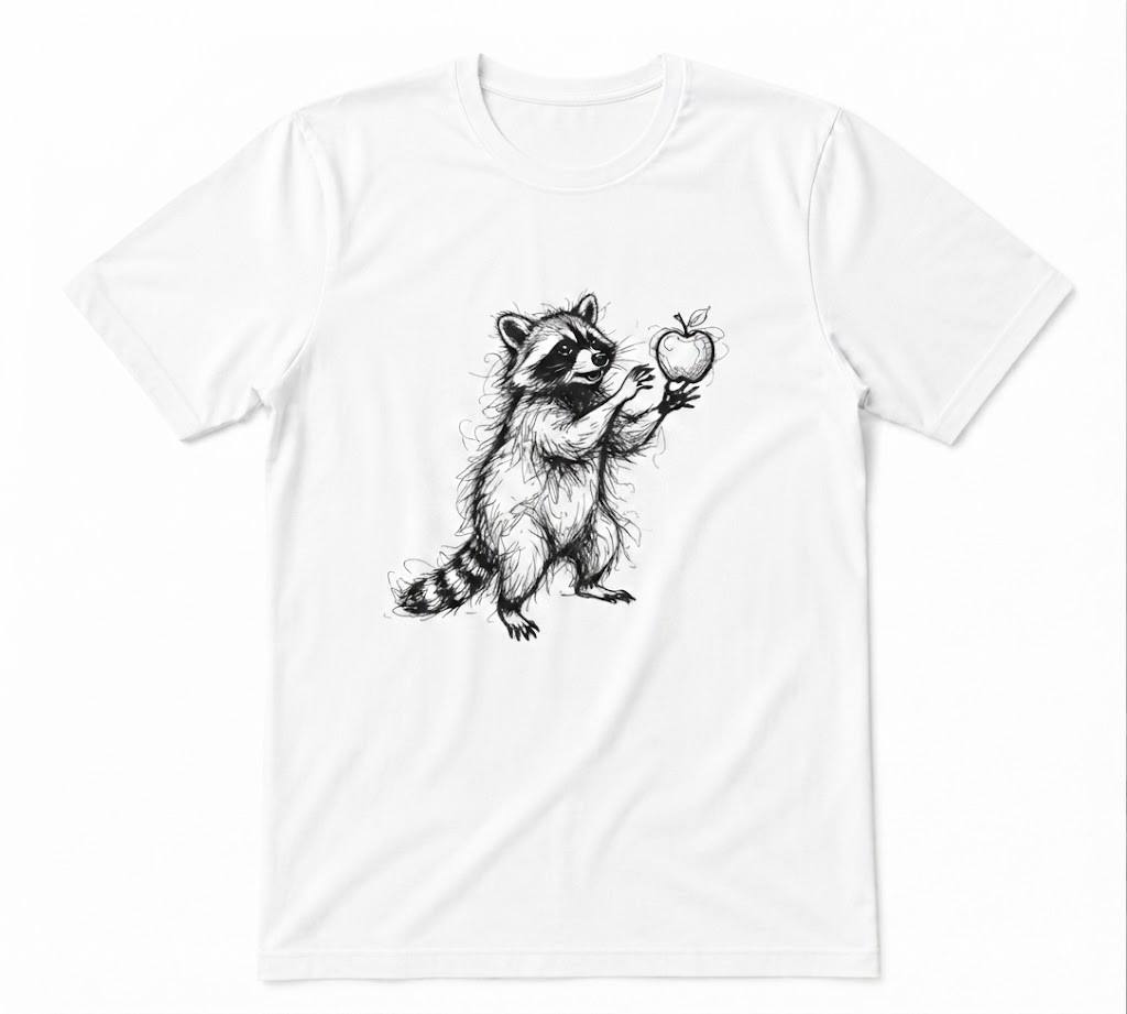 Raccoon Cute Funny Woodland Raccoon Animal Gift Unisex White T-shirt