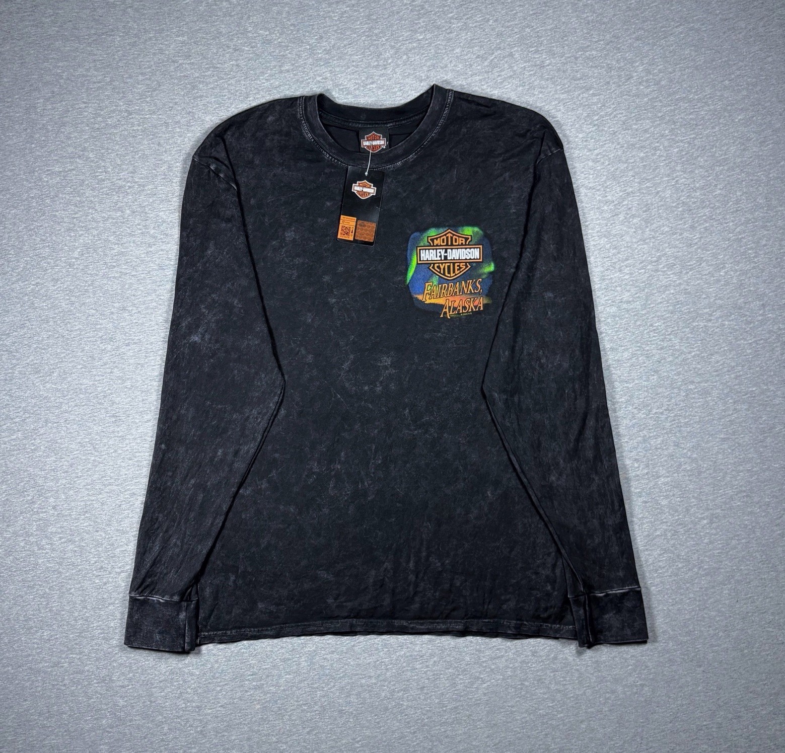 Harley Davidson Long Sleeve Shirt Fairbanks Alaska Northern Lights Mens L NWT