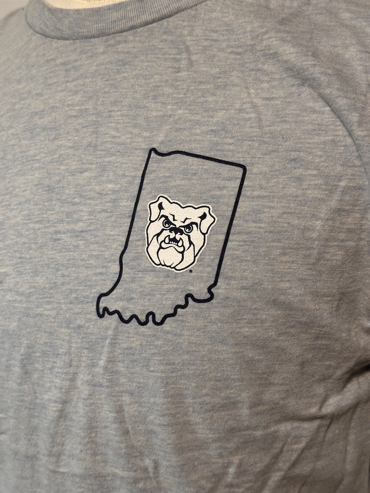 Butler U Fight Song Light Blue T-shirt. M. Poly/cotton Blend. Short Sleeve.