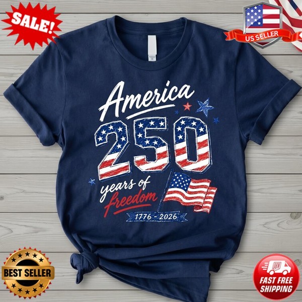 USA 250th Anniversary Shirt, America 250 Years of Freedom Tee T-Shirt | S-5XL